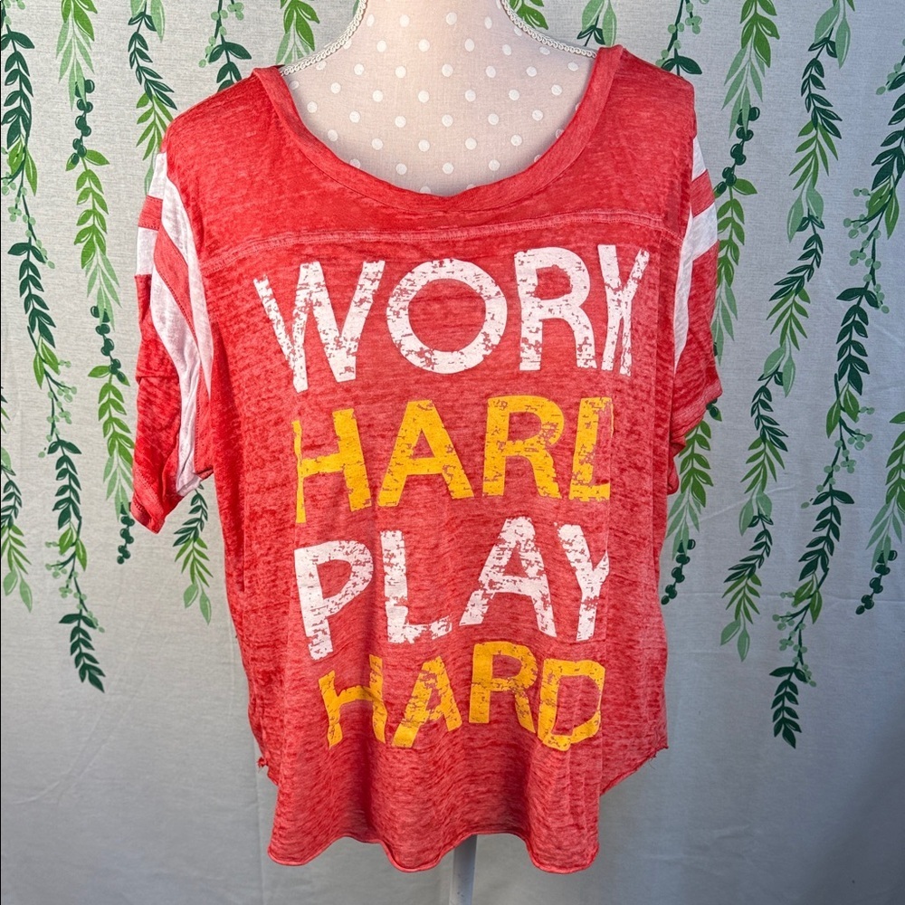 No Boundaries Red and Yellow Graphic Tee B4